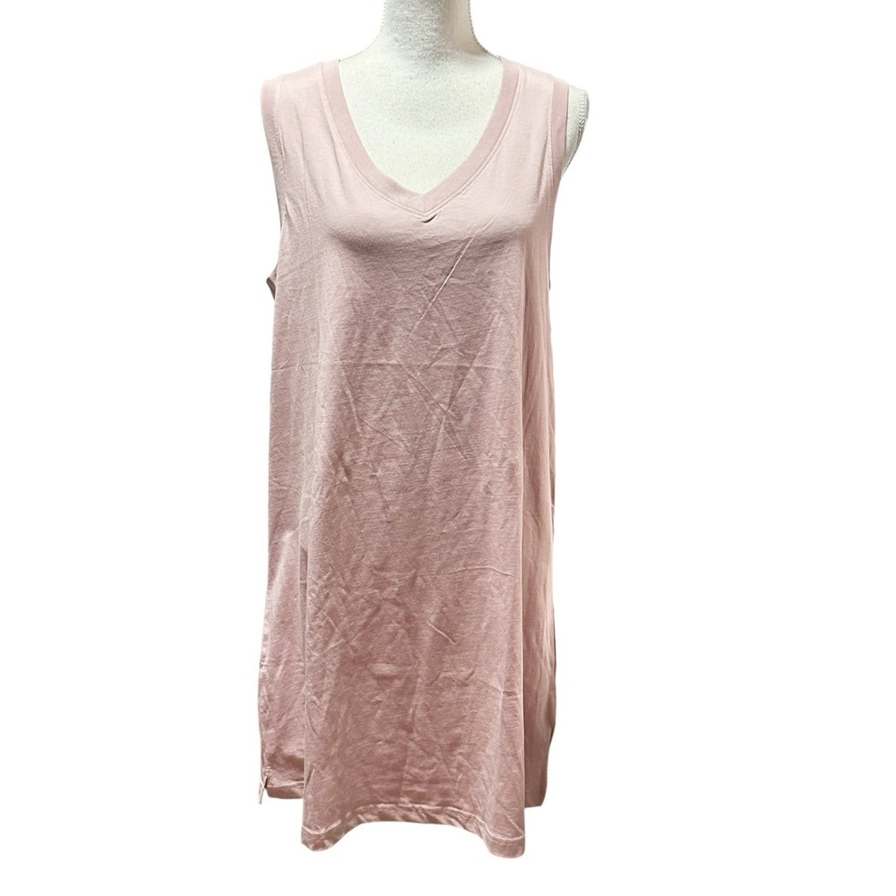 PACT Organic NWT Womens Blush Pink Cotton A-Line Tank Dress Size Large